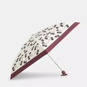 Coach 99% UV‎ Protection Cherry Print Mini Compact Umbrella NWT
